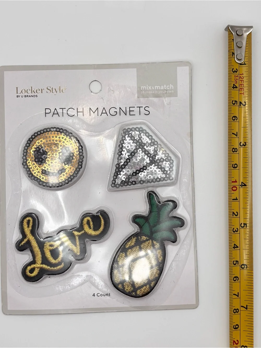Locker Style Patch Magnet Set - Gold, Black & Green